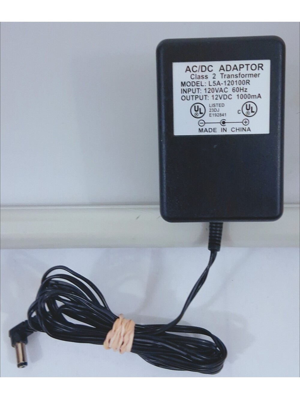 Power Supply AC/DC Adapter L5A-1220100R In 120VAC Out 12VDC 1000mA Works TESTED